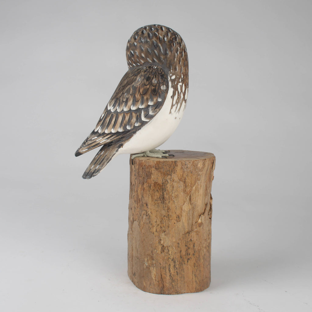 Hand Carved Wooden Little Owl by Archipelago