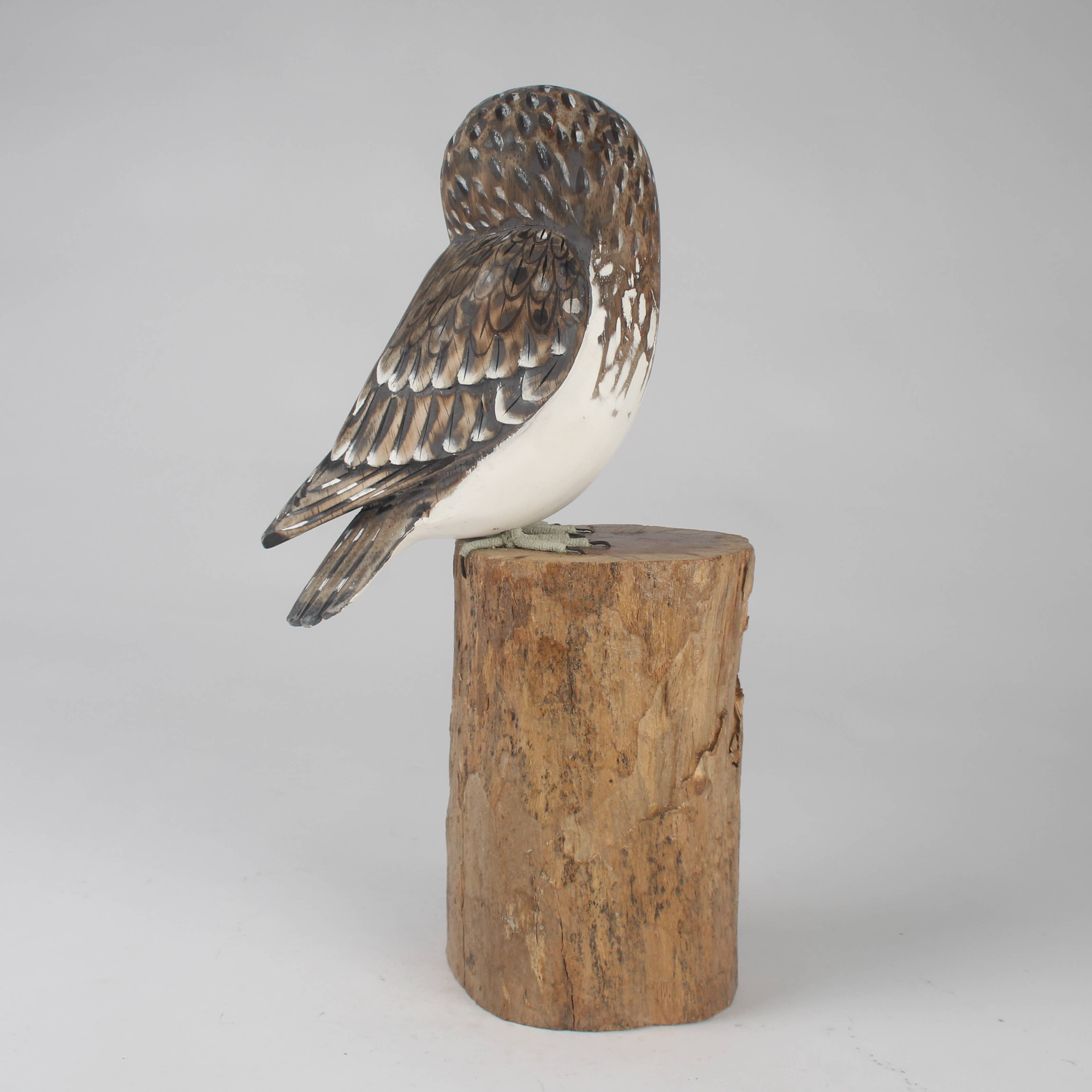 Hand Carved Wooden Little Owl by Archipelago