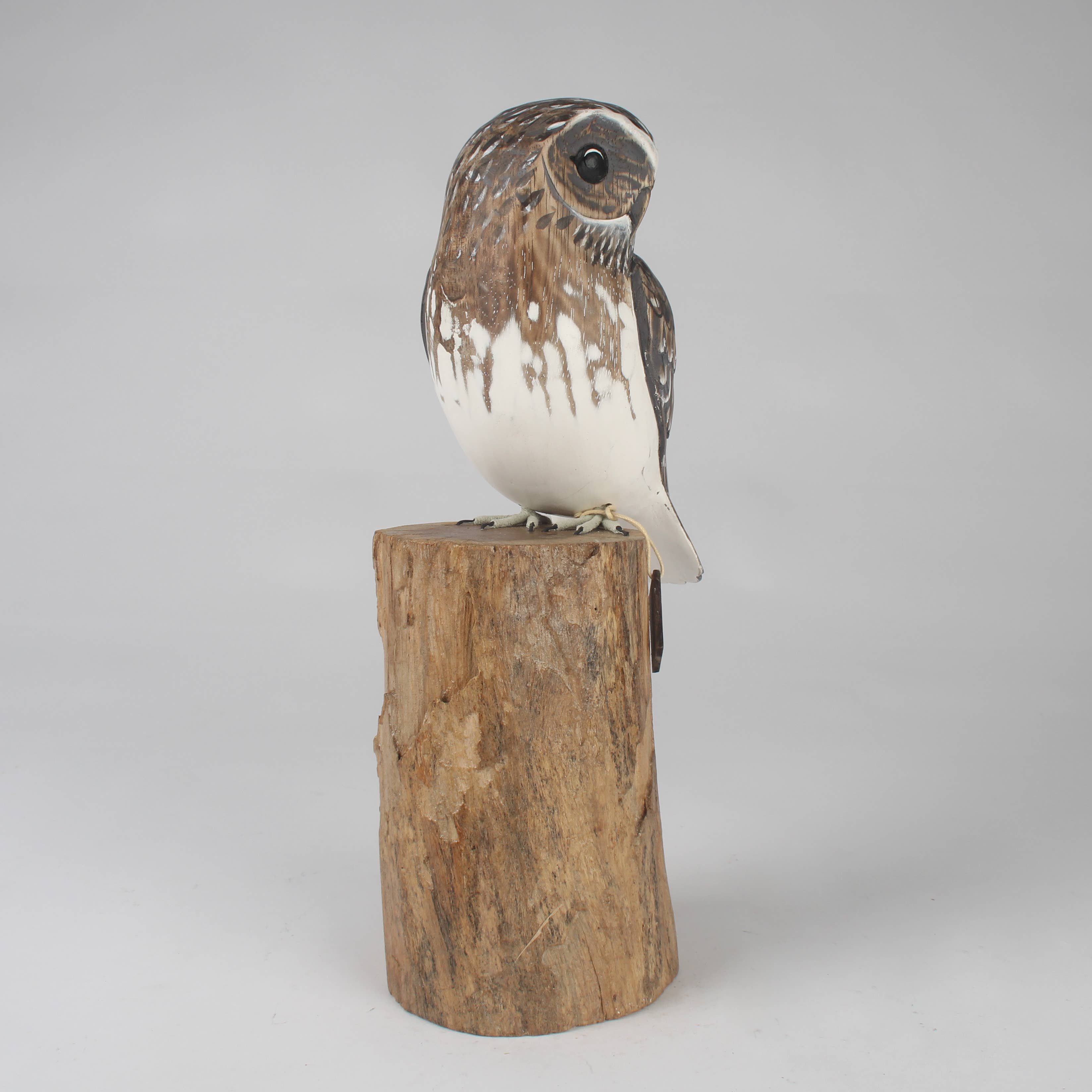 Hand Carved Wooden Little Owl by Archipelago