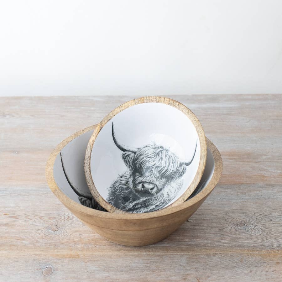Highland Cow Enamel Bowl