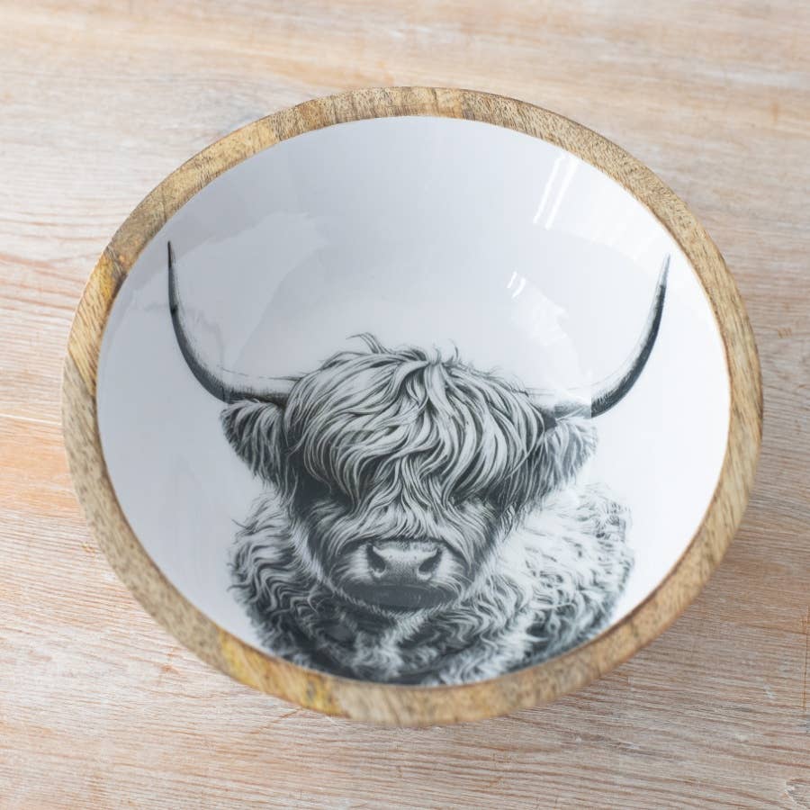 Highland Cow Enamel Bowl