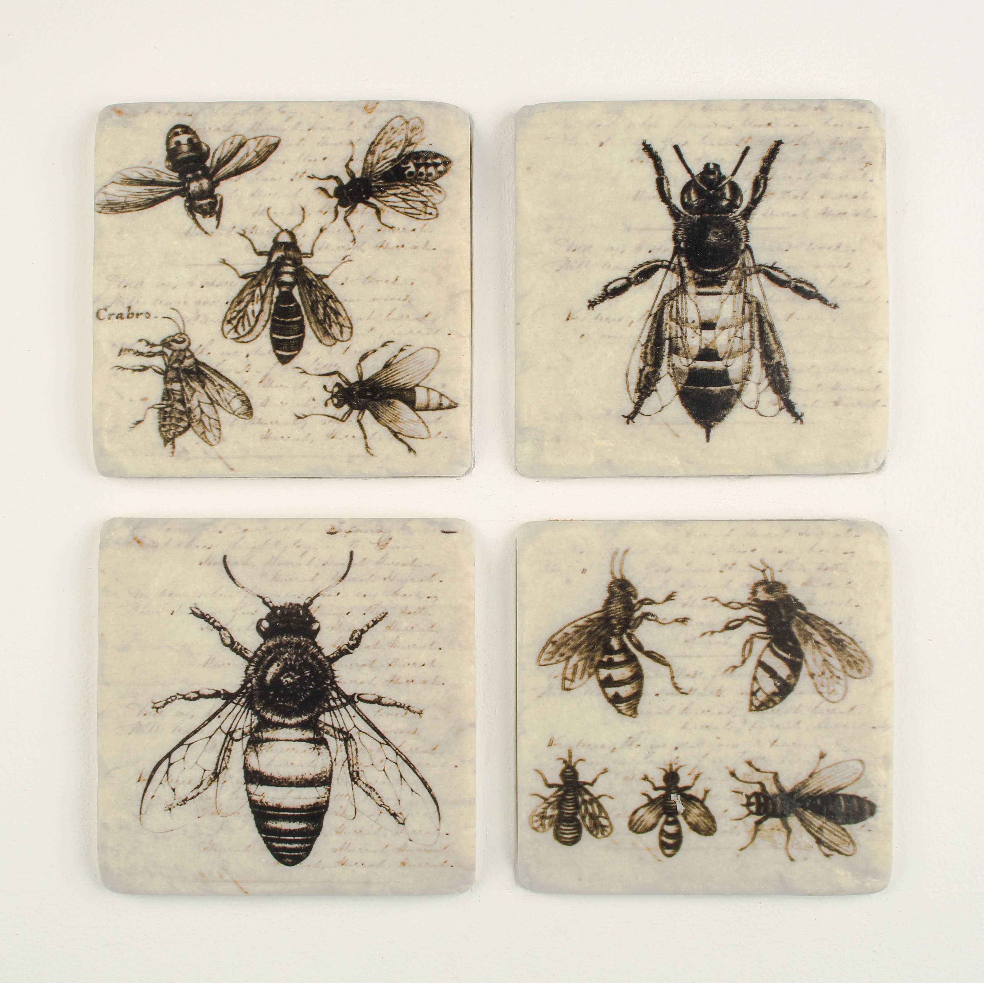 Set of 4 Bees Coasters