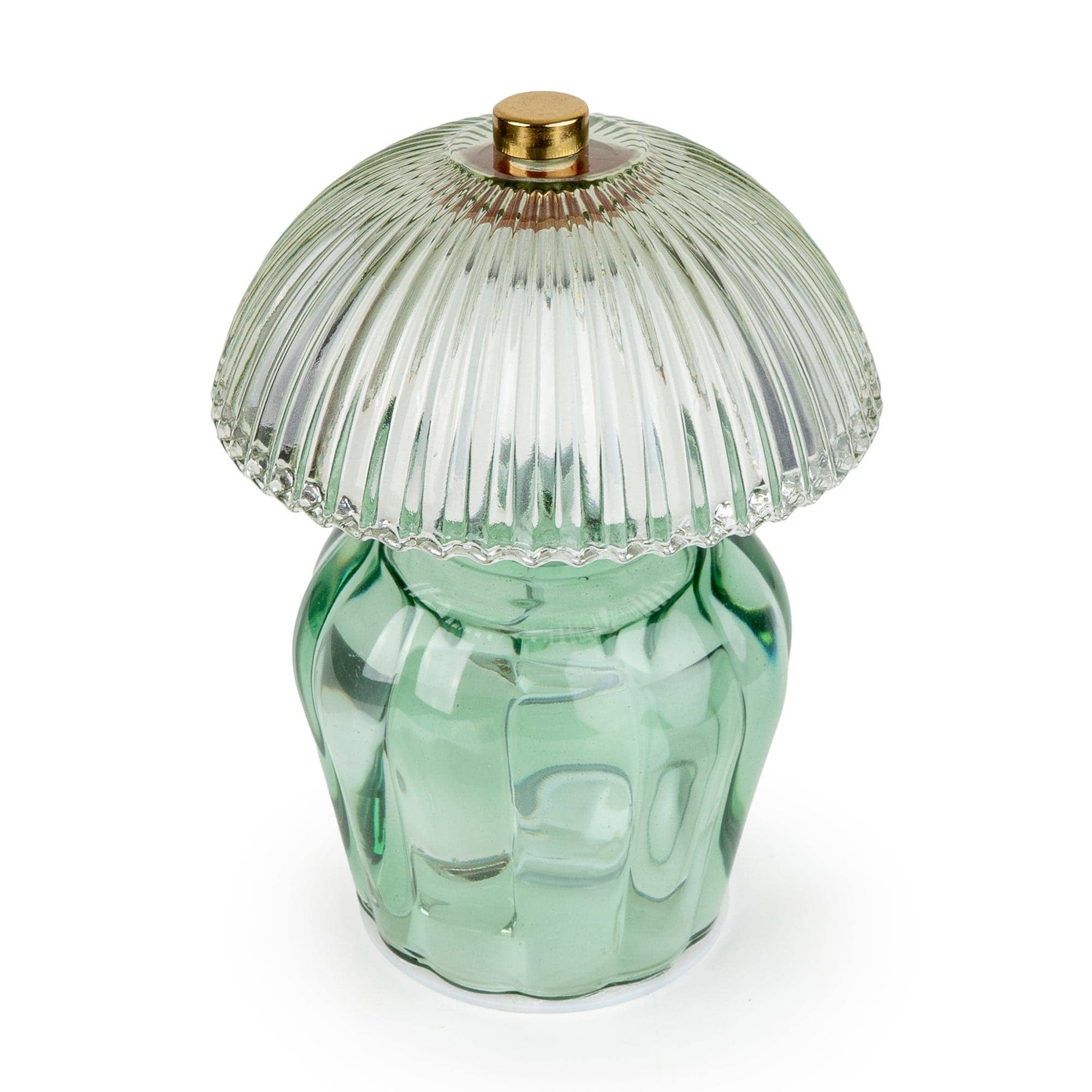 Green Vintage Ridged Glass LED Table Lamp