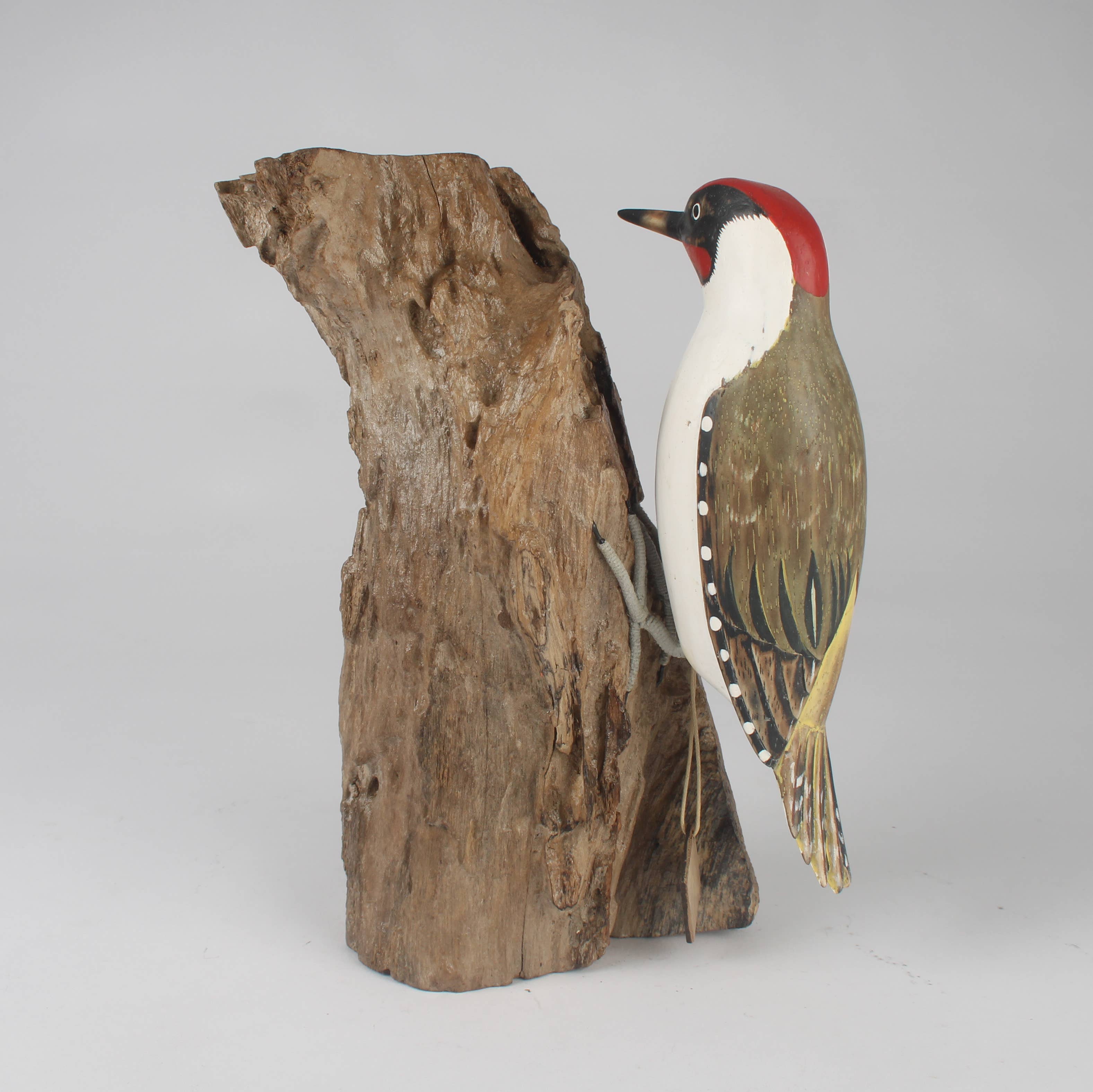 Hand Carved Green Woodpecker by Archipelago