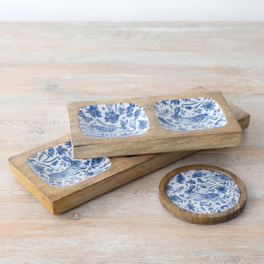 Playful Hare Round Wooden Coaster