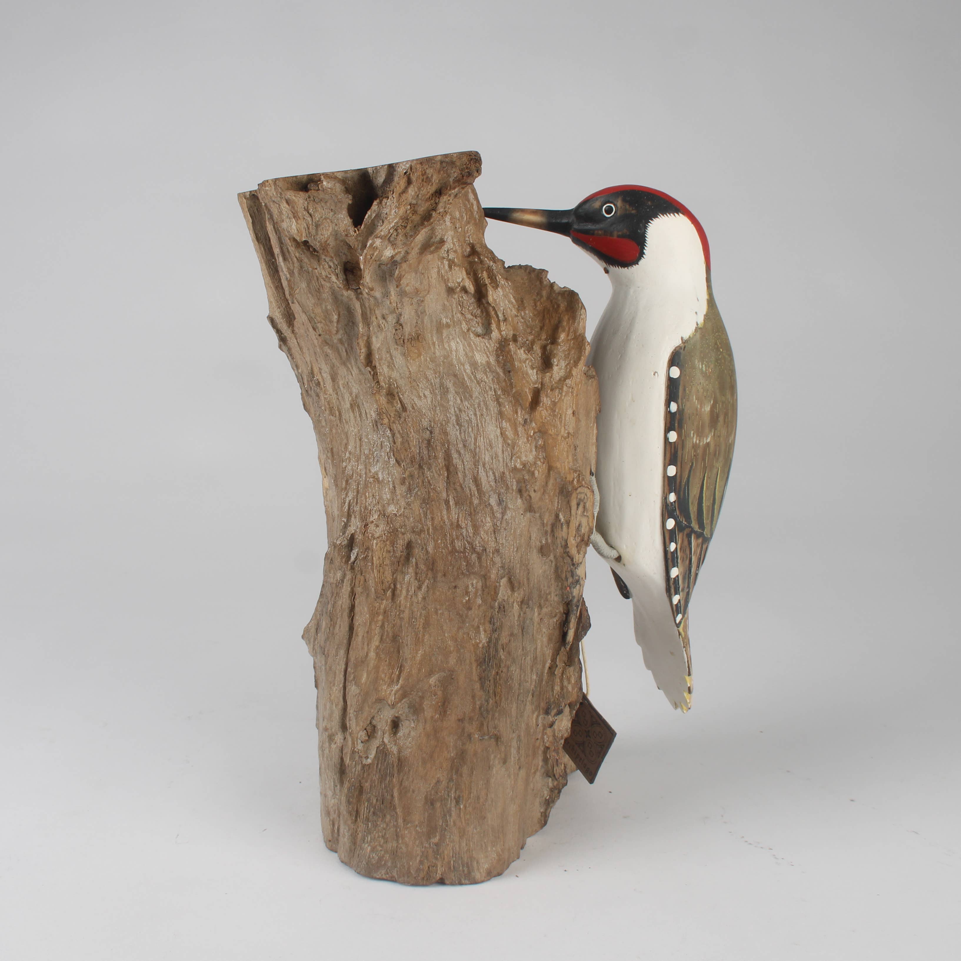 Hand Carved Green Woodpecker by Archipelago